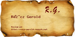Rácz Gerold névjegykártya